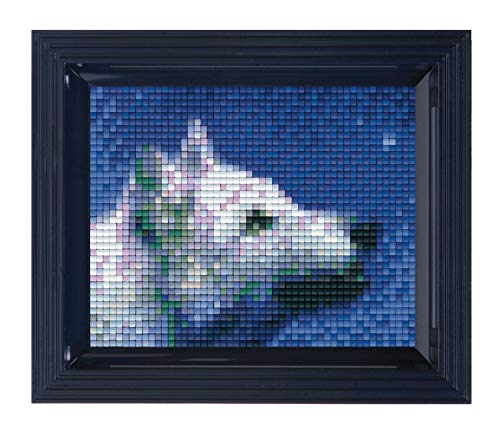 Pracht Creatives Hobby Pracht Creatives Hobby Pixel P31302 Mosaik Geschenkverpackung Wolf, Pixelbild mit Rahmen, kinderleichtes Stecksystem, ohne Bügeln und Kleben, Steinchen aus Biokunststoff von Pracht Creatives Hobby