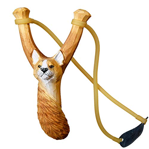 Pixelstudio Steinschleuder für Kinder mit Tier Motiven aus Holz Zwille Schleuder Geschenk für Jungen Hund von Pixelstudio