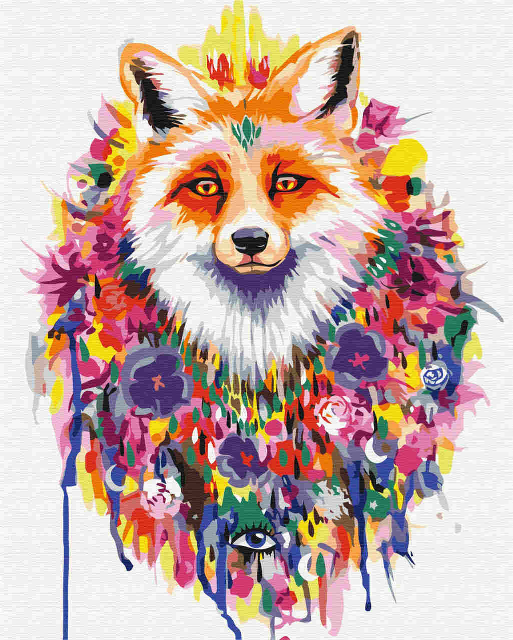 Malen nach Zahlen - fox design colors - by Pixie Cold, mit Rahmen von Pixie Cold