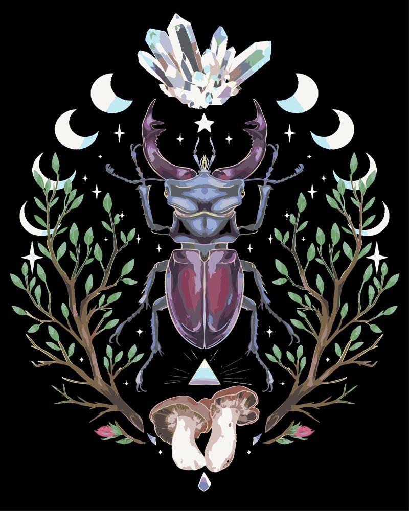 Malen nach Zahlen - spiritueller Skarabäus - by Pixie Cold, ohne Rahmen Malen nach Zahlen - spiritueller Skarabäus - by Pixie Cold, ohne Rahmen von Pixie Cold