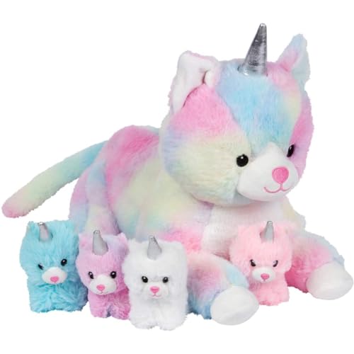 PixieCrush | Einhorn Stofftiere – Plüschtiere – Niedliches Squishy Kissen Spielzeug – Gefüllte Mama Einhorn Kitty Katze mit 4 Baby-Einhörnern – Geschenk Geschenk Tierkissen für Kinder, Mädchen und PixieCrush | Einhorn Stofftiere – Plüschtiere – Niedliches Squishy Kissen Spielzeug – Gefüllte Mama Einhorn Kitty Katze mit 4 Baby-Einhörnern – Geschenk Geschenk Tierkissen für Kinder, Mädchen und von PixieCrush