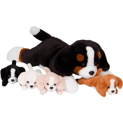 Wonder Products Hunde Kuscheltier; Mama Hund mit 4 Baby Welpen, 5 Regenbogenmähnen Einhorn Welpen; Spielzeugkissen für Mädchen im Alter von 3-8 Jahren Wonder Products Hunde Kuscheltier; Mama Hund mit 4 Baby Welpen, 5 Regenbogenmähnen Einhorn Welpen; Spielzeugkissen für Mädchen im Alter von 3-8 Jahren von PixieCrush