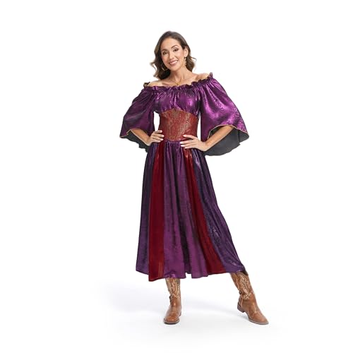 Pixiemain Renaissance-Kostüm für Damen, mittelalterliches Chemise, Prinzessinnenkleid, Lila, Größe 3XL Pixiemain Renaissance-Kostüm für Damen, mittelalterliches Chemise, Prinzessinnenkleid, Lila, Größe 3XL von Pixiemain