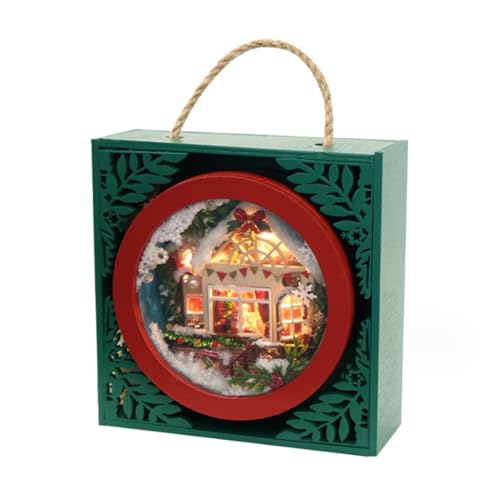 PizazzToy 3D Holz Puzzle Weihnachtshaus Modell mit Spieluhr, DIY Handicraft Miniatur-Kunsthäuschen 3D Steampunk Puzzle, Weihnachten 2025 Dekoration Geschenk Modell von PizazzToy