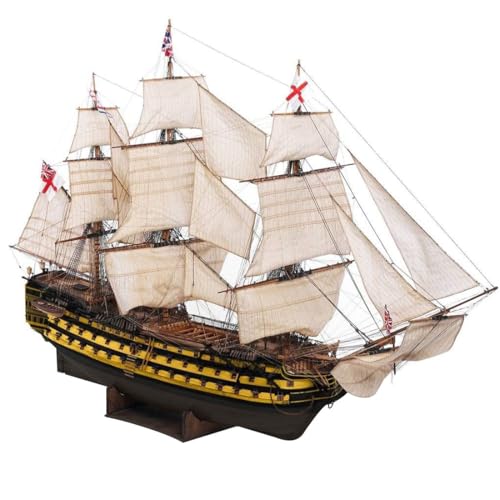 PizazzToy 3D Holzpuzzle Schiffsmodell, 1/200 Maßstab 3D Puzzle HMS Victory Segelschiff Holzpuzzle Modellbau Set DIY Wooden Model Ship Puzzle mit Basiszubehör (Bausatz-Version) von PizazzToy