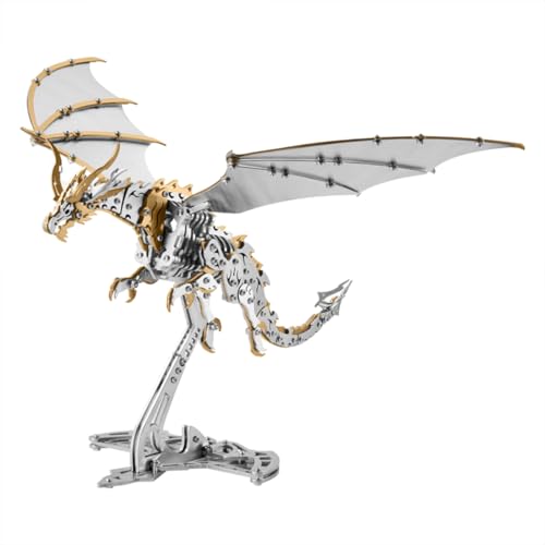 PizazzToy 3D Metall Puzzle, 373+ Stück DIY Donnerflugsaurier 3D Mechanical Puzzle Modellbausatz Erwachsene mit Werkzeug, Adventskalender 2025 Geschenk Für Ihn Mann Papa von PizazzToy