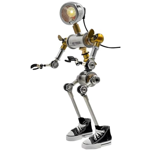 PizazzToy 3D Metall Puzzle, Steampunk Roboter Tischlampe DIY Montage Modellbausatz Dekorative Ornamente für Zuhause von PizazzToy