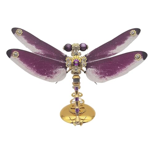 PizazzToy 3D Metall Puzzle Libelle, 200+ Stück DIY 3D Mechanical Steampunk Insekt Puzzle Montage Modellbausatz Erwachsene mit Werkzeug von PizazzToy