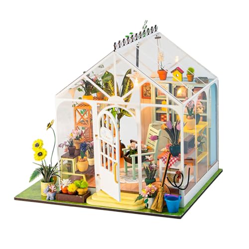 PizazzToy 3D Puzzle Holz Blumenhaus für Erwachsene, DIY Montage 3D Holzpuzzle Miniatur-Sonnenblumenhaus Bastelset, Weihnachten 2025 Dekoration Geschenk Modell von PizazzToy