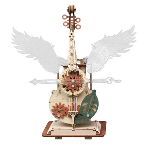 PizazzToy 3D Puzzle Holz Cello-Spieluhr für Erwachsene, DIY Montage 3D Holzpuzzle Mechanische Spieluhr Bastelset, Weihnachten 2025 Dekoration Modell (159 Teile) von PizazzToy