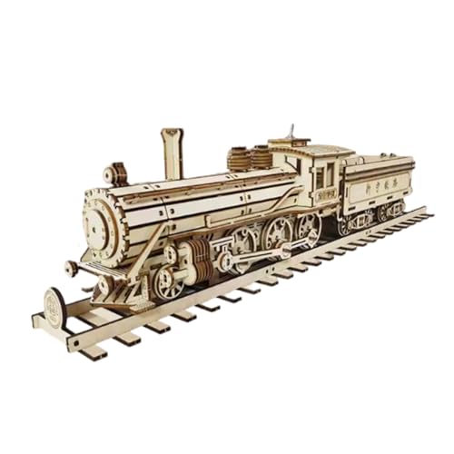 PizazzToy 3D Puzzle Holz Dampflokomotive für Erwachsene, DIY Montage 3D Holzpuzzle Zug mit Elektroantrieb Bastelset, Weihnachten 2025 Dekoration Modell (372 Teile) von PizazzToy