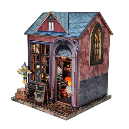 PizazzToy 3D Puzzle Holz Halloween Hütte des dunklen Magiers für Erwachsene, DIY Montage 3D Holzpuzzle Miniatur-Horrorhaus Halloween Haus, Halloween-Dekoration Modell, 15,8 x 16,5 x 19,5cm, 215 Teile PizazzToy 3D Puzzle Holz Halloween Hütte des dunklen Magiers für Erwachsene, DIY Montage 3D Holzpuzzle Miniatur-Horrorhaus Halloween Haus, Halloween-Dekoration Modell, 15,8 x 16,5 x 19,5cm, 215 Teile von PizazzToy