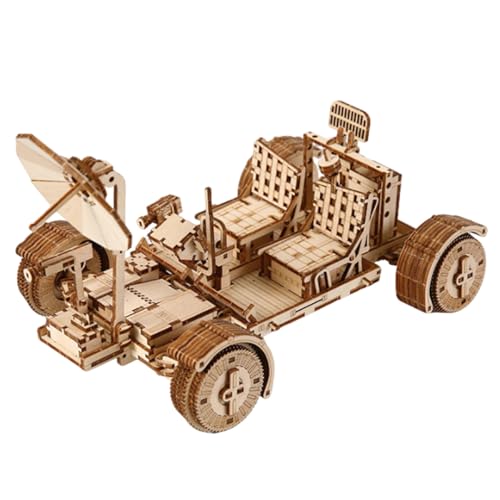 PizazzToy 3D Puzzle Holz Mondfahrzeug für Erwachsene, DIY Montage 3D Holzpuzzle Weltraumforschung Bastelset, Weihnachten 2025 Dekoration Modell (388 Teile) von PizazzToy