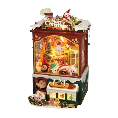 PizazzToy 3D Puzzle Holz Weihnachten Klaue-Maschine-Spieluhr für Erwachsene, DIY Montage 3D Holzpuzzle Bastelset Weihnachten 2025 Dekoration Geschenk Modell (187 Teile) von PizazzToy