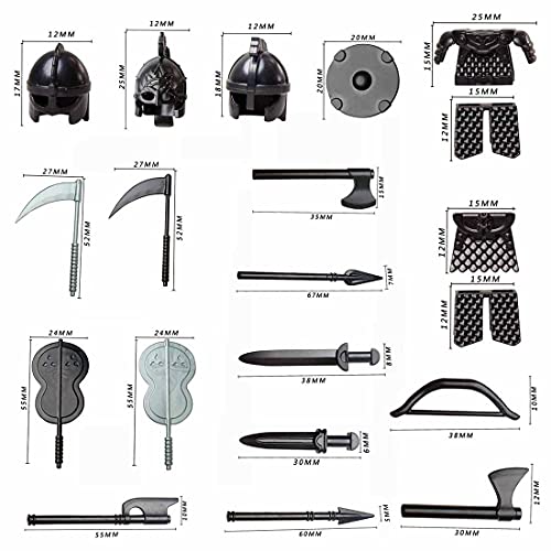 PizazzToy Militär Waffen Set, 51 Stück Mittelalterliches Altes Rom Armee-Waffen Custom Figur Waffe Helm Rüstung SWAT Team Polizei Waffen Baustein PizazzToy Militär Waffen Set, 51 Stück Mittelalterliches Altes Rom Armee-Waffen Custom Figur Waffe Helm Rüstung SWAT Team Polizei Waffen Baustein von PizazzToy