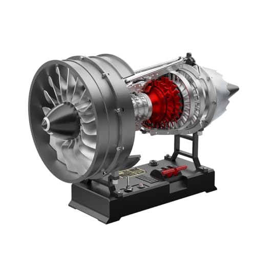 PizazzToy Turbofan Motor Model Kit, 1/12 Mechanischer Doppelspulen Flugzeuge Turbofan Motor DIY Montage Modell Kit, Experiment Geschenke für Technikbegeisterte (300+ Stück) von PizazzToy