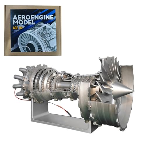 PizazzToy Turbofan Motor Model Kit, Trent 900 Simulierter funktionsfähiger Turbofan-Flugzeugmotor DIY Montage Flugzeugtriebwerk, Experiment Geschenke für Technikbegeisterte (150+ Stück) von PizazzToy