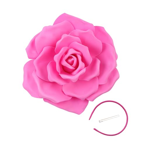 Pjeghbvop 1920er Jahre Blumenstirnband Für Frauen Flapper Kopfstück Accessoires Für Cosplay Party Elegant Perlen Übergroße Rosenstirnband von Pjeghbvop