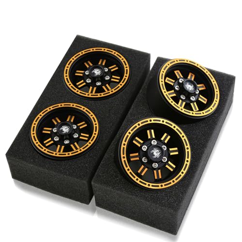 Pjeghbvop 4pcs Beadlock Wheel Wheel Hubs Felgen Für SCX10 90046 FORTRX4 D90 1/10RC CRABLERS CAR 90046 Rad Hubs von Pjeghbvop