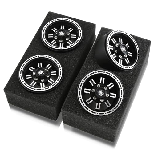 Pjeghbvop 4pcs Beadlock Wheel Wheel Hubs Felgen Für SCX10 90046 FORTRX4 D90 1/10RC CRABLERS CAR 90046 Rad Hubs von Pjeghbvop