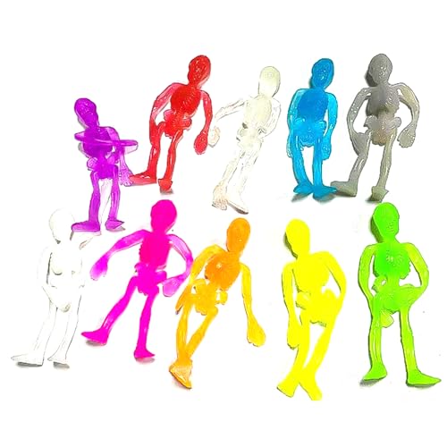 Pjeghbvop Anti Stress Skelettmodell Figur Stretchy Toy Dekomprimierende Zappel Squishie Schädel Parodget Party Supply 50pcs von Pjeghbvop