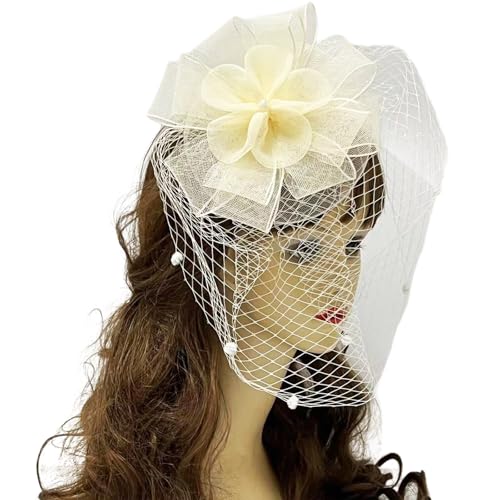 Pjeghbvop Einzigartiger Damen-Kopfschmuck mit Netzblumen-Haarband und Haarnadel, modische Haarschmuck für Frauen, Maskerade, Party-Kopfschmuck von Pjeghbvop