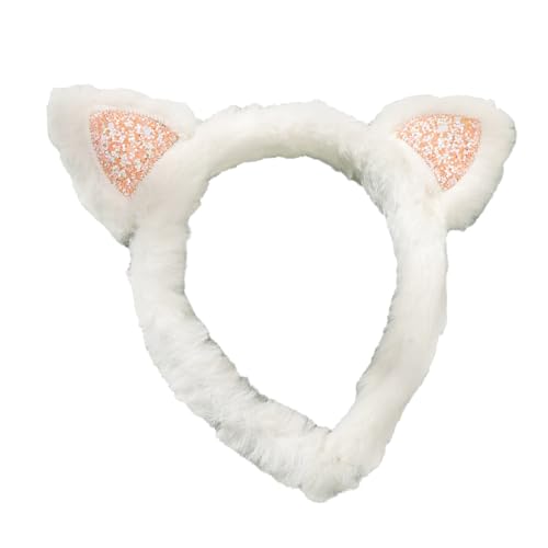 Pjeghbvop Kätzchen-Cosplay-Make-up-Stirnband, süße pelzige Kopfbedeckung, Haarbänder, Haarbänder, Geburtstagsparty, Kostüm, bequemer Haarreifen von Pjeghbvop