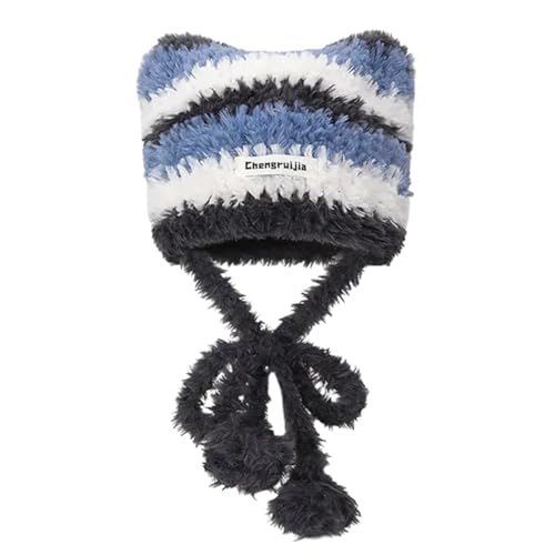 Pjeghbvop Kätzchen-Ohr-Hut, gestreift, Häkelmütze für Damen und Herren, Cosplay, Bild-Requisiten, Cosplay, Halloween Pjeghbvop Kätzchen-Ohr-Hut, gestreift, Häkelmütze für Damen und Herren, Cosplay, Bild-Requisiten, Cosplay, Halloween von Pjeghbvop