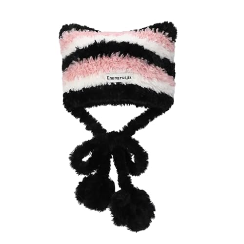 Pjeghbvop Kätzchen-Ohr-Hut, gestreift, Häkelmütze für Damen und Herren, Cosplay, Bild-Requisiten, Cosplay, Halloween Pjeghbvop Kätzchen-Ohr-Hut, gestreift, Häkelmütze für Damen und Herren, Cosplay, Bild-Requisiten, Cosplay, Halloween von Pjeghbvop