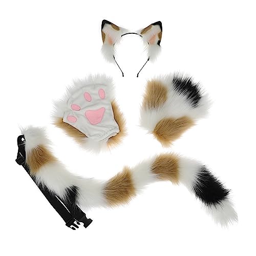 Pjeghbvop Kunst-Katzenohren-Stirnband, pelziger Wolf, langer Schwanz und Handschuhe, Kostüme, Halloween-Party, Cosplay-Set für Erwachsene und Kinder Pjeghbvop Kunst-Katzenohren-Stirnband, pelziger Wolf, langer Schwanz und Handschuhe, Kostüme, Halloween-Party, Cosplay-Set für Erwachsene und Kinder von Pjeghbvop