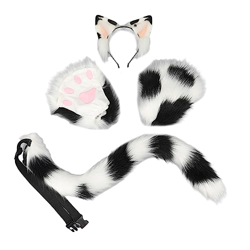 Pjeghbvop Kunst-Katzenohren-Stirnband, pelziger Wolf, langer Schwanz und Handschuhe, Kostüme, Halloween-Party, Cosplay-Set für Erwachsene und Kinder Pjeghbvop Kunst-Katzenohren-Stirnband, pelziger Wolf, langer Schwanz und Handschuhe, Kostüme, Halloween-Party, Cosplay-Set für Erwachsene und Kinder von Pjeghbvop