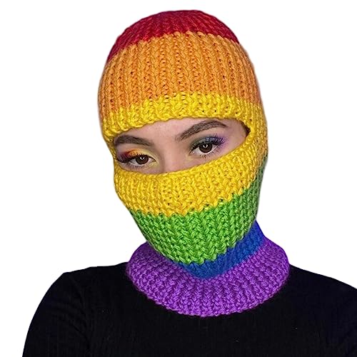 Pjeghbvop Lustige Strickmütze, Halloween, bunt, Regenbogenbär, Cosplay, Partyhüte Pjeghbvop Lustige Strickmütze, Halloween, bunt, Regenbogenbär, Cosplay, Partyhüte von Pjeghbvop