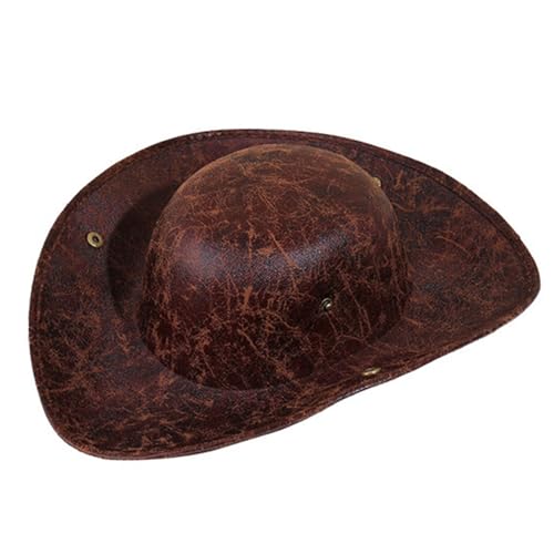Pjeghbvop PU Leder Pirate Colonial Styles Tricorn Mittelalterlicher Piratenhut Halloween Kostümhut Lustige Piratenkappen von Pjeghbvop