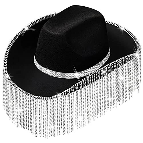 Pjeghbvop Strass-Cowboyhut für Mädchen, Strass, Fransen, Cowgirl-Hut, Geburtstagsparty-Hut, Kostümzubehör Pjeghbvop Strass-Cowboyhut für Mädchen, Strass, Fransen, Cowgirl-Hut, Geburtstagsparty-Hut, Kostümzubehör von Pjeghbvop