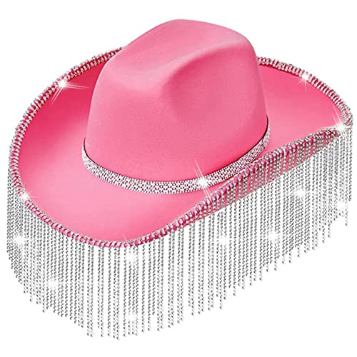 Pjeghbvop Strass-Cowboyhut für Mädchen, Strass, Fransen, Cowgirl-Hut, Geburtstagsparty-Hut, Kostümzubehör Pjeghbvop Strass-Cowboyhut für Mädchen, Strass, Fransen, Cowgirl-Hut, Geburtstagsparty-Hut, Kostümzubehör von Pjeghbvop