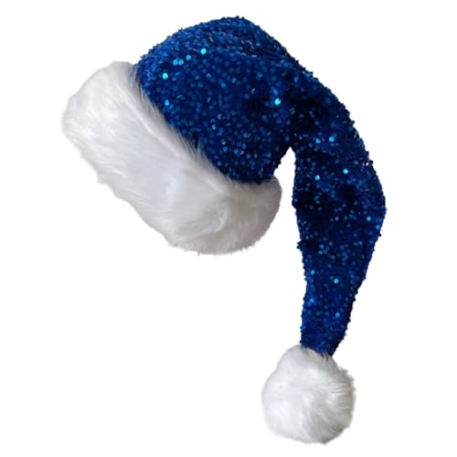 Pjeghbvop Weihnachtsmütze mit Pailletten und weißer pelziger Krempe für Weihnachtsfeiern, Verkleidungen, Cosplay, Pailletten, besetzt Pjeghbvop Weihnachtsmütze mit Pailletten und weißer pelziger Krempe für Weihnachtsfeiern, Verkleidungen, Cosplay, Pailletten, besetzt von Pjeghbvop