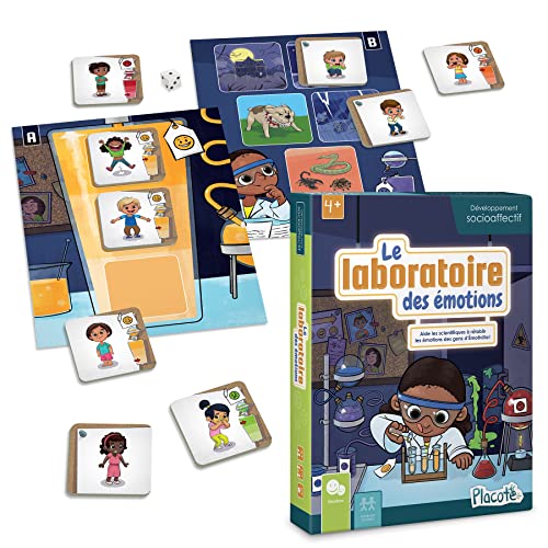 Placote Das Emotionenlabor - Lernspiel - Lernspiel zur Erkennung von Emotionen - Lotospiel für Kinder von 4 bis 7 Jahren von Placote