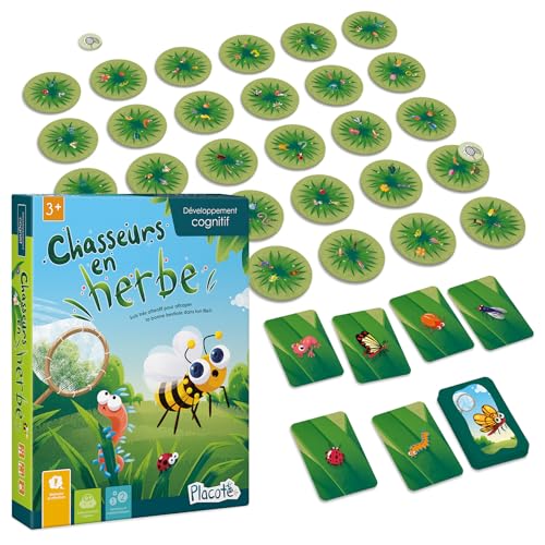 Placote - Grasjäger – Lernspiel – Lernspiel für die Entwicklung der Aufmerksamkeit – Beobachtungsspiel für Kinder von 3 Jahren bis 7 Jahren von Placote