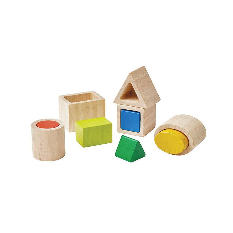 Formenboxen-Set BAUSTEINE 10-teilig aus Holz von Plan Toys