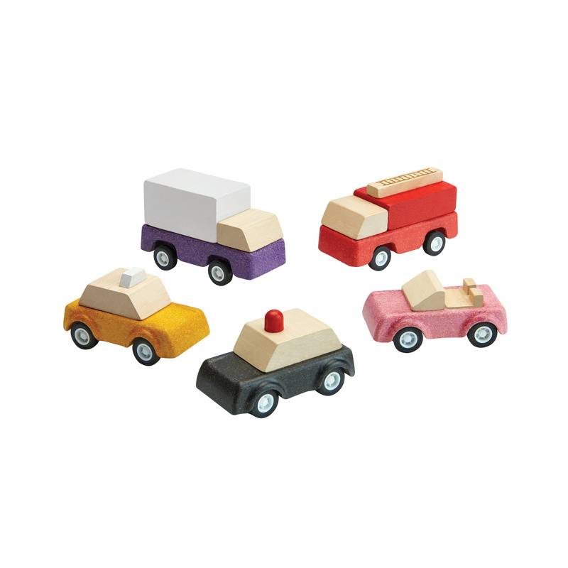 Holz-Fahrzeuge PLAN WORLD 5-teilig von Plan Toys