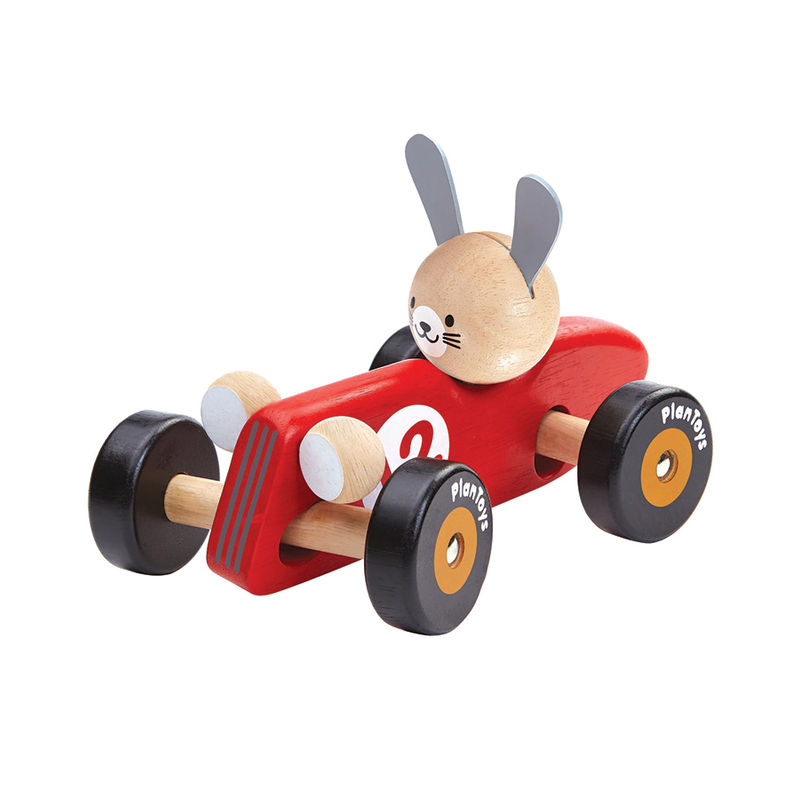 Holz-Rennauto HASE in rot von Plan Toys