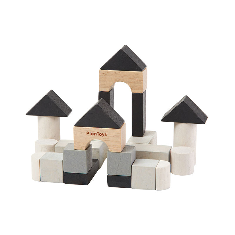 Mini-Bauklötze CONSTRUCTION SET aus Holz von Plan Toys