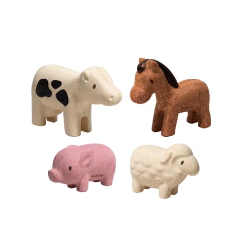 PLAN TOYS FIGURINES : 4 ANIMAUX DE LA FERME von PlanToys