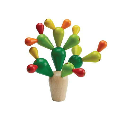 PlanToys Balancierender Kaktus - Buntes Motorikspielzeug für Kinder aus Holz - Holzspielzeug ab 3 Jahre - Steckspiel für 1-4 Spieler von PlanToys