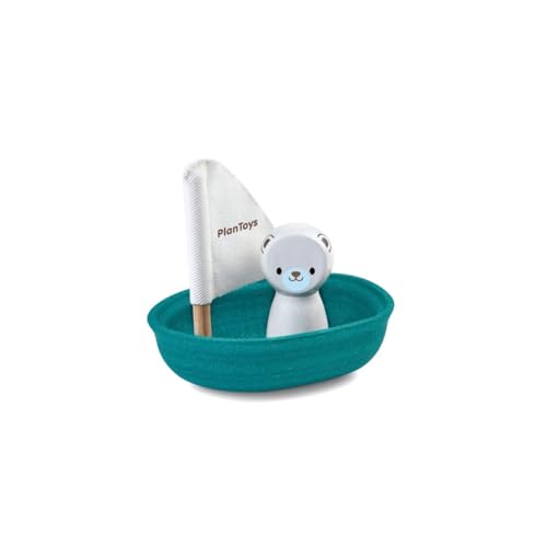 Plan Toys PLTO-5712 PLTO-5712-Segelboot mit Einem Bär, Minifigure Plan Toys PLTO-5712 PLTO-5712-Segelboot mit Einem Bär, Minifigure von PlanToys