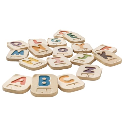 PlanToys Braille Alphabet A-Z - Braille Schrift Lernen für Kinder - Blindenschrift Lernspielzeug - 26 Holzkacheln mit Groß- und Kleinbuchstaben PlanToys Braille Alphabet A-Z - Braille Schrift Lernen für Kinder - Blindenschrift Lernspielzeug - 26 Holzkacheln mit Groß- und Kleinbuchstaben von PlanToys