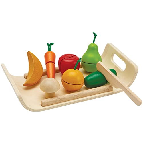 PlanToys Obst & Gemüse - Fruit Set Holz 10-teilig - Kinderküche Zubehör aus Holz - Früchte sind schneidbar mit Klettverschluss-System - Holzspielzeug PlanToys Obst & Gemüse - Fruit Set Holz 10-teilig - Kinderküche Zubehör aus Holz - Früchte sind schneidbar mit Klettverschluss-System - Holzspielzeug von PlanToys