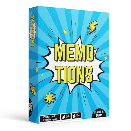 MEMOTIONS – Lustiges Partyspiel für Familie & Freunde | Merkspiel, Kartenspiel für 2-8 Personen ab 10 Jahren | Bewegung, Geräusche & Worte MEMOTIONS – Lustiges Partyspiel für Familie & Freunde | Merkspiel, Kartenspiel für 2-8 Personen ab 10 Jahren | Bewegung, Geräusche & Worte von Planet A