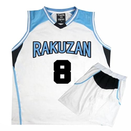 Plantain Anime Kuroko No Basket Basuke Cosplay Rakuzan Schuluniform Akashi Seijuro Basketball Jersey Sportswear T-Shirt Kostüm Set von Plantain