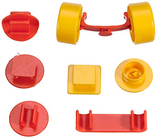 Plasticant Mobilo 119 Ergänzungspackung Verbinder, Abdeckpl, Räder & Achsen 119-Ergänzungspackung, Rot, Gelb, Blau von ToyCentre